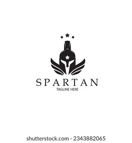 design logo vintage knight spartan vector illustration