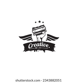 design logo vintage screen printing vector illustration