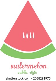 Logo de diseño sandía con estilo sutil
