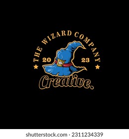 design logo wizard hat vector illustration