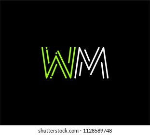 Design Logo Wm Letter Monogram Modern Stock Vector (Royalty Free