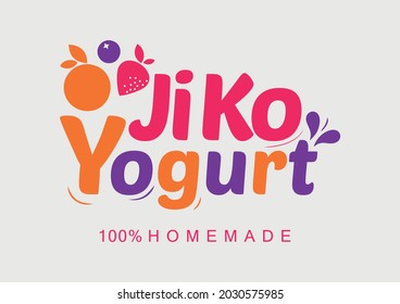 DESIGN LOGO YOGURT HOMEMADE VECTOR 