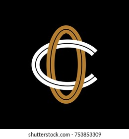 Design Logogram Letters Initial. Monogram Fancy Vintage O and C Letter for Company