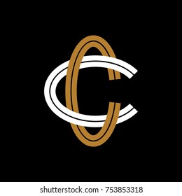 Design Logogram Letters Initial. Monogram Fancy Vintage C and C Letter for Company