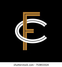 Design Logogram Letters Initial. Monogram Fancy Vintage F and C Letter for Company