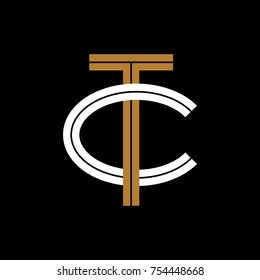 Design Logogram Letters Initial. Monogram Fancy Vintage T and C Letter for Company