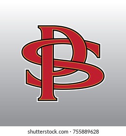 Design Logogram Letters Initial. Monogram Fancy Vintage P and S Letter for Company