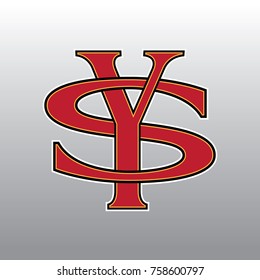 Design Logogram Letters Initial. Monogram Fancy Vintage Y and S Letter for Company