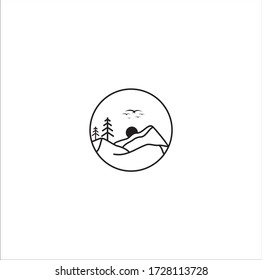 design logos of nature at night and during the day for travel logos