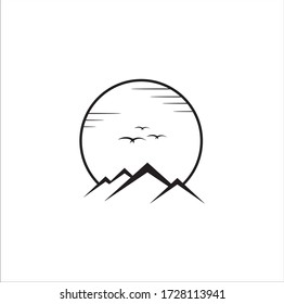 design logos of nature at night and during the day for travel logos