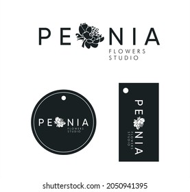 design logotype flowers studio peonia