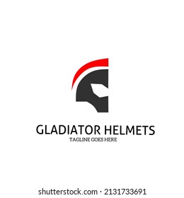 Design logotype gladiator helmets shapes letters G