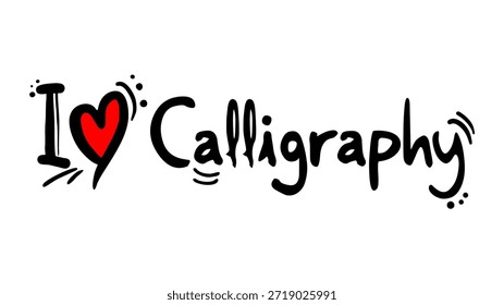 Diseño del mensaje de caligrafía I love