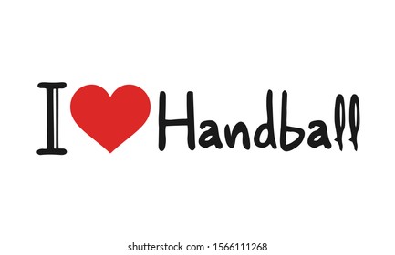 design of I love Handball symbol