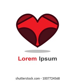 Design love heart vector logo element. Abstract love heart logotype