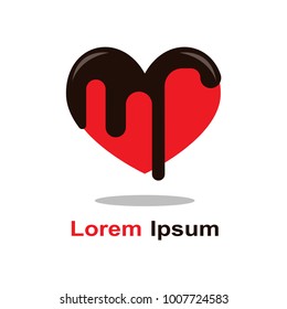 Design love heart vector logo element. Abstract love heart logotype