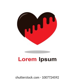 Design love heart vector logo element. Abstract love heart logotype
