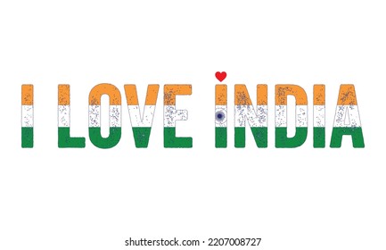 Design, I love India, India people, Flag colors, Heart, text, typography, design, Indian, India, Sticker, Tag, hindu state, Muslim state, sikh state, country in asia. Independence Day, National Day