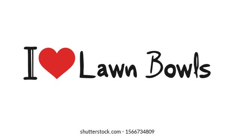 design of I love Lawn Bowls symbol