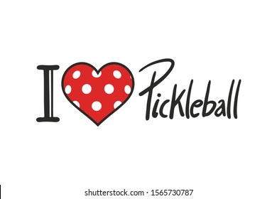 design of I love Pickleball symbol