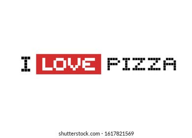 Design of I love pizza message