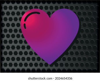 design love purple with metal background