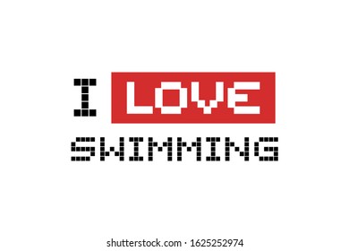 Design of I love swimming message