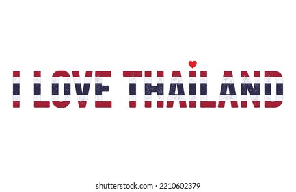 Design, I love Thailand, Thailand Flag, flag colors, Heart, text, typography, design, Thailand people, Thailand, vector, Sticker, Tag, Country in Asia, I love bangkok, Creative, unique, professional