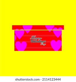 the design of a love-themed gift box, with bright colors adds a romantic impression