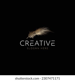 Design a luxury notary logo, solutions for brand identity designs for startup companies, individuals, letter n, feathers vector template in gold color