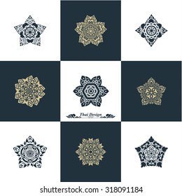 Design Luxury Template Set. Swash Elements Art Vector Vintage Style Thai 