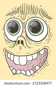 Diseño del dibujo feo loco de la cara