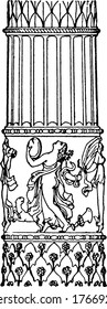 Ein aus Marmor bestehendes Design ist reich dekoriert mit Laub- und Menschenfiguren, Vintage-Linien-Zeichnung oder Graviergrafik.