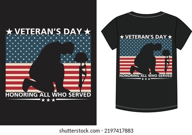 The design made with vector format. Veteran day t-shirt design.