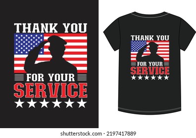 The design made with vector format. Veteran day t-shirt design.
