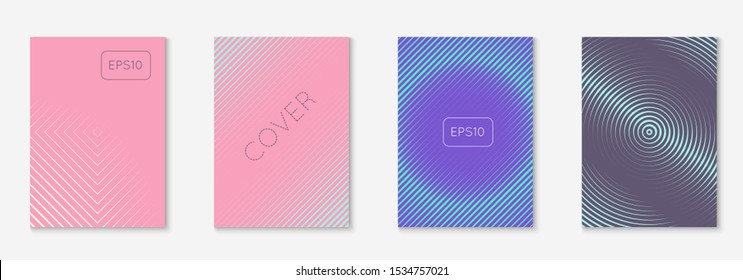 Design magazine cover. Purple and turquoise. Digital annual report, invitation, patent, booklet concept. Design magazine cover as template with line geometric element.