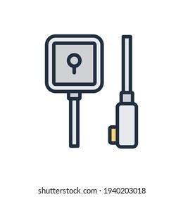 El diseño de la ilustración vectorial de icono rellenado por cable de carga magnética, este vector es adecuado para iconos, logotipos, ilustraciones, pegatinas, libros, cubiertas, etc.