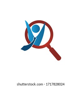 Design magnifying glass and abstract people for element design. Stock vector illustration isolated on white background. Vector illustration EPS.8 EPS.10