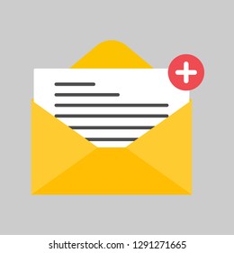 Design mail or e-mail of flat icon, Vector on isolated background .