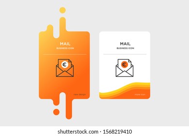 Design mail icons on white and orange backgrounds. made for business icons