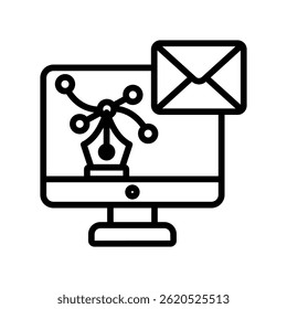Design Mail Vector outline icon. Eps10 file 