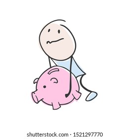 design of man with big moneybox