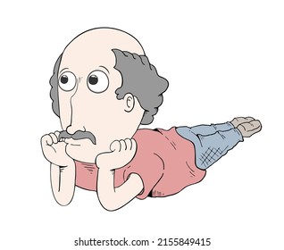 Design of man in funny pose