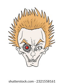 Design of man with futuristic eye draw