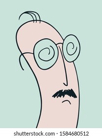 Design of man with glasses and moustache