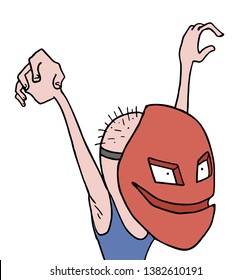 Design of man with Halloween mask