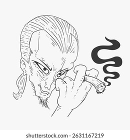 Diseño del dibujo de fumar del hombre