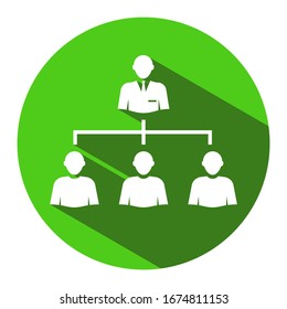 Design Management Chart, Management Chart Icon With A Plumb Line Horizontal, Management Chart Vector, Shows The Chain Of Command Where The Boss Plays An Important Role