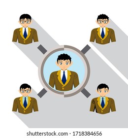 Design Management Chart, Management Chart Icon With A Plumb Line Horizontal, Management Chart Vector, Shows The Chain Of Command Where The Boss Plays An Important Role