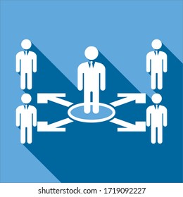 Design management chart, Management chart vector, Shows the chain of command where the boss plays an important role